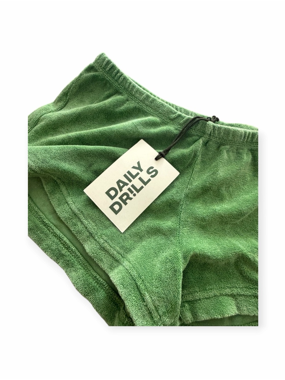 Daily Drills Terry Micro Shorts XS/S Sunbleached Lucky Green - Picture 3 of 6